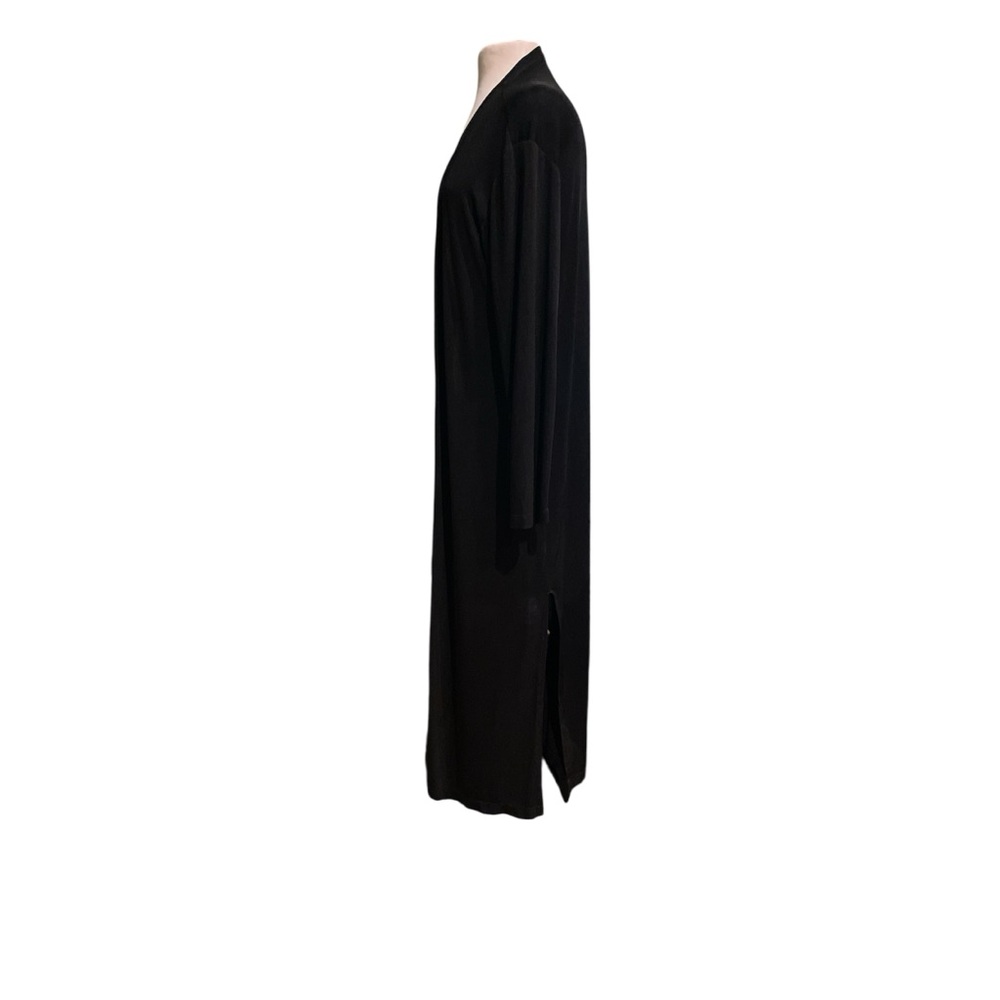 Travelers by Chico's Cardigan Black Long Duster Open Front Size 3 - 16 - Picture 3 of 4